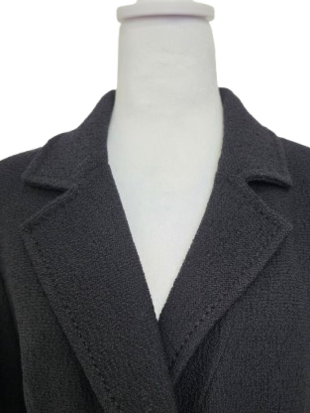 St. John Knit Blazer Size 8 Black One Button Closure - Picture 4 of 10